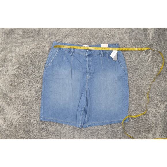 NEW Lane Bryant Blue Relaxed Bermuda Shorts Plus Size 22 Zip Solid - Picture 7 of 7